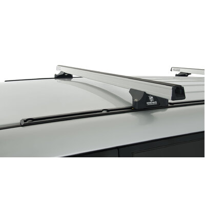 Rhino Rack Heavy Duty Rltp Trackmount Silver 2 Bar Roof Rack For Mitsubishi Pajero Nm - Np 4Dr 4Wd Lwb 05/00 To 10/06