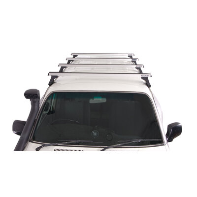 Rhino Rack Heavy Duty Rl110 Silver 4 Bar Roof Rack For Toyota Landcruiser 80 Series 4Dr 4Wd 05/90 To 03/98