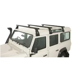 Rhino Rack Heavy Duty Rl210 Black 3 Bar Roof Rack For Land Rover Defender 110 4Dr 4Wd (Incl. Hard Top) 03/93 To 20