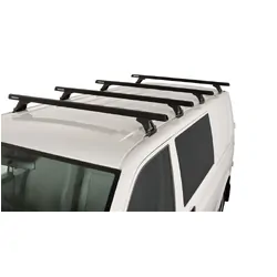 Rhino Rack Heavy Duty Rltf Black 4 Bar Roof Rack For Volkswagen Multivan T5 2Dr Van Lwb (Low Roof) 06/05 To 11/15