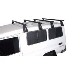 Rhino Rack Heavy Duty Rl210 Black 4 Bar Roof Rack For Mazda E Series 2Dr Van Mwb/Lwb (Mid Roof - Excludes High Top Camper) 02/84 To 07/06