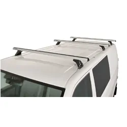 Rhino Rack Heavy Duty Rltf Silver 3 Bar Roof Rack For Volkswagen Multivan T5 2Dr Van Lwb (Low Roof) 06/05 To 11/15