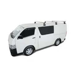Rhino Rack Heavy Duty Rl150 Silver 3 Bar Roof Rack For Toyota Hiace Gen 4 2Dr Van 11/89 To 02/05
