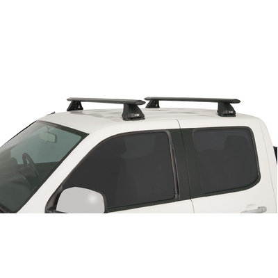 Rhino Rack Vortex 2500 Black 2 Bar Roof Rack For Ford Courier Pe-Ph 4Dr Ute Crew Cab 02/99 To 12/06
