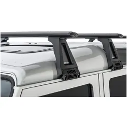 Rhino Rack Vortex Rl210 Black 4 Bar Roof Rack For Land Rover Defender 110 4Dr 4Wd (Incl. Hard Top) 03/93 To 20