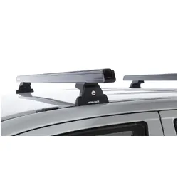 Rhino Rack Heavy Duty Rlt600 Trackmount Black 2 Bar Roof Rack For Toyota Hilux Gen 7 4Dr Ute Dual Cab 04/05 To 09/15