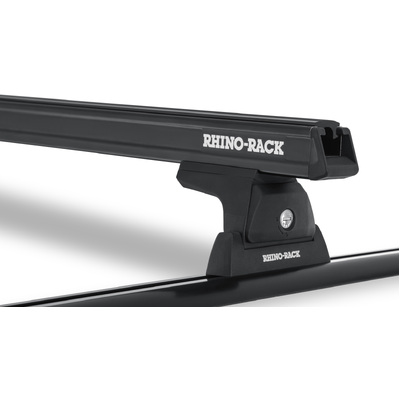 Rhino Rack Heavy Duty Rlt600 Trackmount Black 2 Bar Roof Rack For Toyota Hilux Gen 7 2Dr Ute Extra Cab 04/05 To 09/15