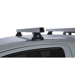 Rhino Rack Heavy Duty Rlt600 Trackmount Silver 2 Bar Roof Rack For Toyota Hilux Gen 7 2Dr Ute Extra Cab 04/05 To 09/15