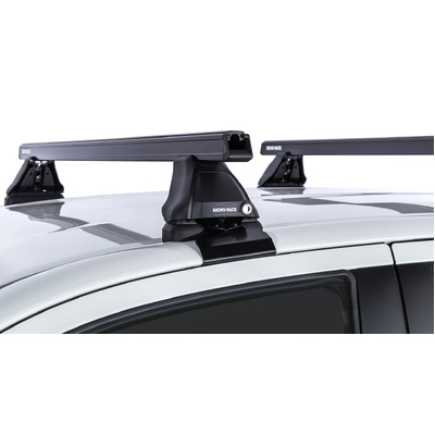 Rhino Rack Heavy Duty 2500 Black 2 Bar Roof Rack For Toyota Hilux Gen 8 4Dr Ute Double Cab 10/15 On