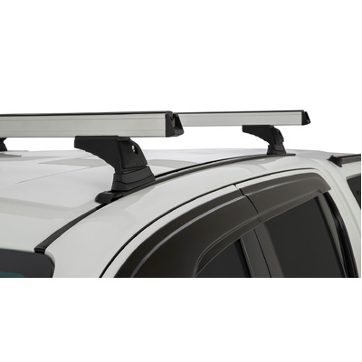 Rhino Rack Heavy Duty Rch Trackmount Silver 2 Bar Roof Rack For Toyota Hilux Gen 8 4Dr Ute Double Cab 10/15 On