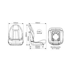 Oceansouth Skipper Deluxe Folding Seat - High Back White