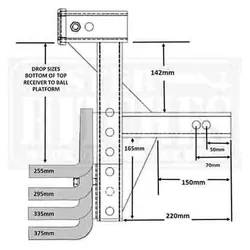 Adjustable Ball Mount Multi-Use With Top Receiver For Bike Carrier Etc