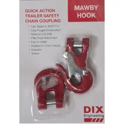 Dix Engineering Mawby Hook Trailer Safety Chain Coupling - Single