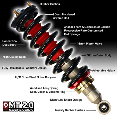 MT 2.0 Ford Ranger PX3 2018 Strut Shock Kit 2-3 Inch
