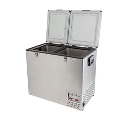 National Luna 110lt Fridge 2 Door Dual Thermostat Stainless Steel