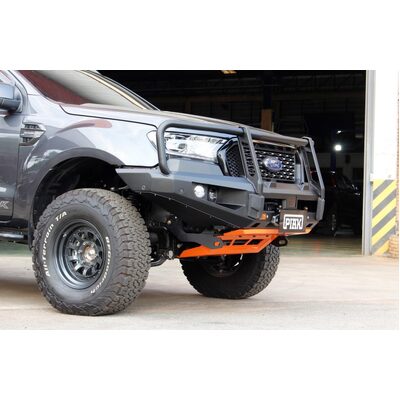 Piak Post Bar To Suit Ford Ranger and Everest With Orange Recovery Points and Black Under Body Protection