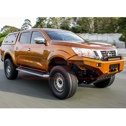 PSR Ambush Bar Nissan Navara NP300 Ambush Customer Painted Sheet Metal Hoop Bar, Pre-Runner infill (no lift), Standard Black Fairlead