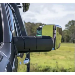 MSA Towing Mirrors to suit Toyota LandCruiser 300 Series (07/2021-Current) - Chrome, Electric, Heated, Indicators, Blind Spot Monitoring, Power Fold