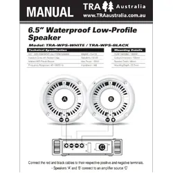 TRA Australia Low-Profile Speaker (Pair) White 6.5" Waterproof 120W