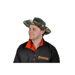 Wildtrak Hat Wide Brim Camo 4 Asst With Clips Neck Cord 37Cm Ac Cc0014