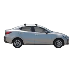Yakima ThruBar 120cm Silver Pair (S16Y) To Suit Mazda 2 4dr Sedan 10/2015-/On