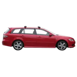 Yakima ThruBar 120cm Silver Pair (S16Y) To Suit Mazda 6/Atenza 5dr Wagon 06/2002-02/2008