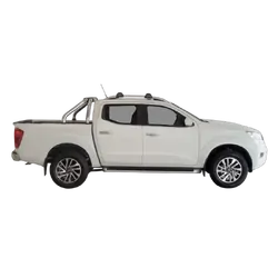 Yakima FlushBar 105cm Silver Pair (S7Y) To Suit Nissan Navara NP300 (D23) Dual Cab 06/2015-/On