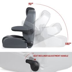 Kaiser High Back Recliner Captains Seat With Flip Up Armrests- Charcoal/Black