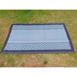 Affordable Camping Mats Annex Mat Crisscross Plain Centre Mid Grey/Black 6.0 x 2.4m