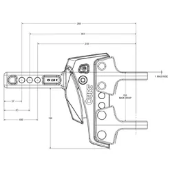CURT Rebellion XD ShockDrop Ball Mount (70mm Tow Ball Kit)