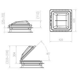 Coast to Coast 14x14 Black Wind-Up Roof Vent With 12V Fan