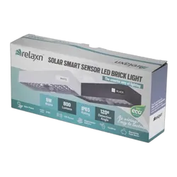 Light LED brick IP65 smart solar PIR motion sensor 800lu black