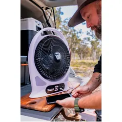 Wildtrak Fan 30Cm Lithium Rechargeable Battery Led Light