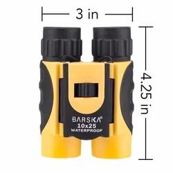 BARSKA 10x25mm Colorado Yellow Waterproof Compact Binoculars