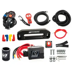 Carbon 12K - 12000lb Winch V3 with Mega Pro Winch Hook - Black