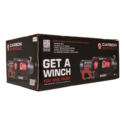 24 Volt Carbon 12K 12000Lb Electric Winch With Synthetic Rope