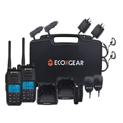 ECOXTALK EXG500 5-Watt Long Range IP67 Handheld UHF Radio Twin Pack (17km)
