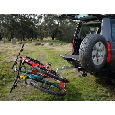 GripSport GS-Adventure+ 2-Bike Tow Bar Bike Rack with Light Assembly 7pin Flat