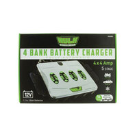 4 Bank 5 Stage Fully Automatic Battery Charger For 4 X 4 Amp 12V