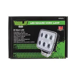 Hulk 4x4 Led Square Worklamp Flood Beam 60 Deg 9-36V 35W 24 Leds Black
