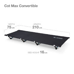 HELINOX Cot Max Convertible Black with Blue Frame