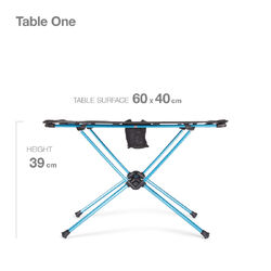 HELINOX Table One Black Top with Blue Frame