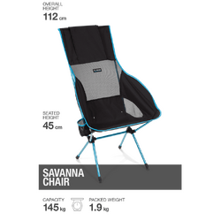 HELINOX Savanna Chair Black with Blue Frame