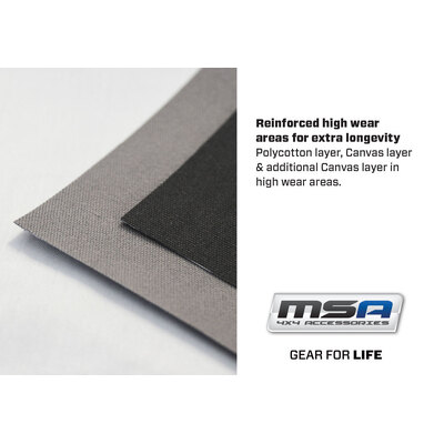 Msa Rear 60/40 Split Bench Inc. Armrest Cover Ls (3 Head Rests) - Msa Premium Canvas Seat Covers To Suit Isuzu Dmax - Sx / Ls - 06/12 To 09/20