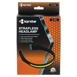 Ignite Rechargeable Strapless Led Headlamp With Tail Lights 500 Lumens