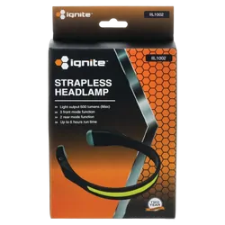 Ignite Rechargeable Strapless Led Headlamp With Tail Lights 500 Lumens