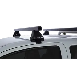 Rhino Rack Heavy Duty 2500 Black 2 Bar Roof Rack For Toyota Hilux Gen 7 2Dr Ute Extra Cab 04/05 To 09/15