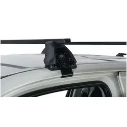 Rhino Rack Euro 2500 Black 2 Bar Roof Rack For Toyota Hilux Gen 7 4Dr Ute Dual Cab 04/05 To 09/15