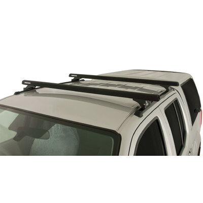 Rhino Rack Heavy Duty Rltp Trackmount Black 2 Bar Roof Rack For Nissan Navara D40 (St/St-X) 4Dr Ute Dual Cab 11/05 To 06/15