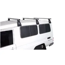 Rhino Rack Heavy Duty Rl210 Silver 3 Bar Roof Rack For Toyota Landcruiser Sahara 60 Series 4Dr 4Wd 01/83 To 04/90